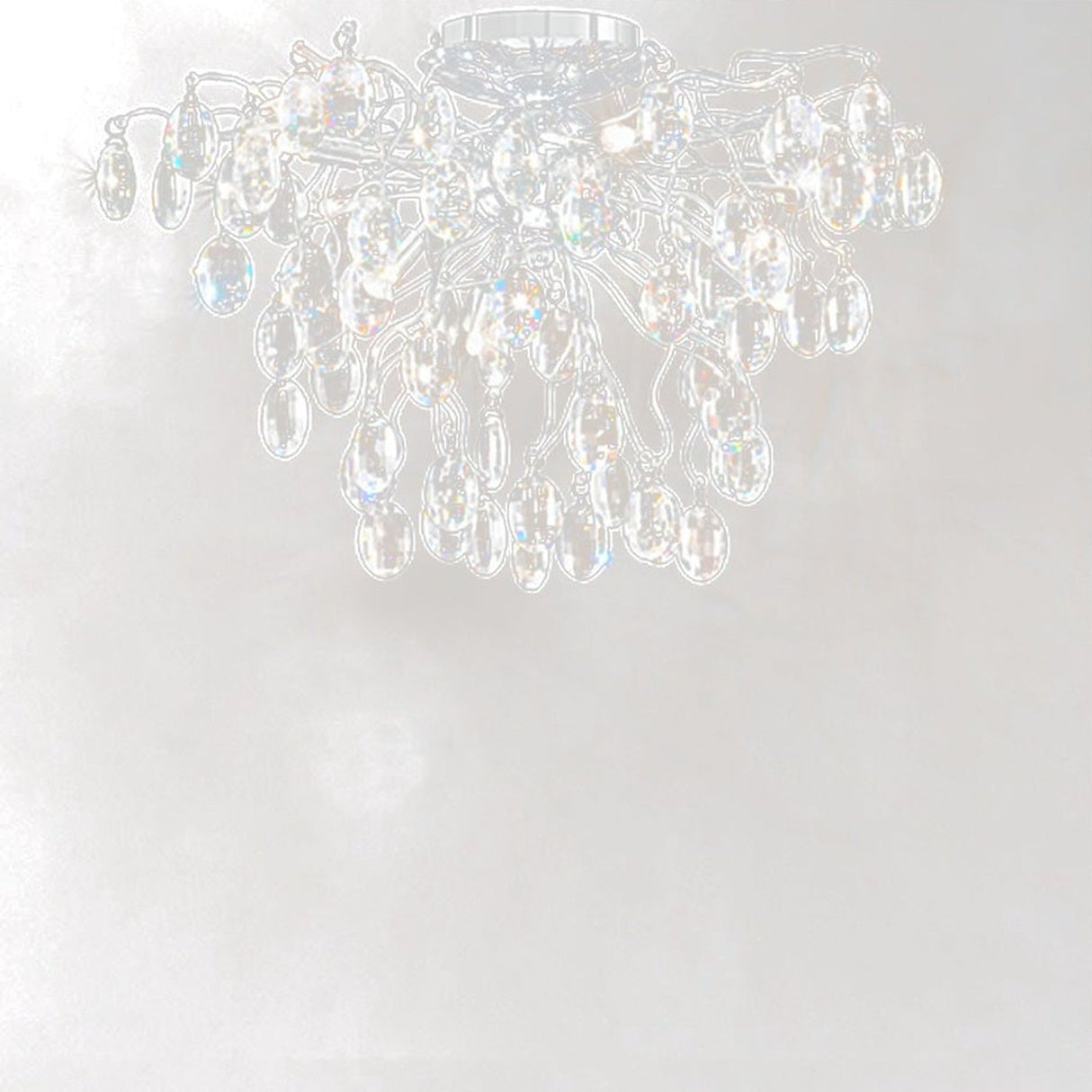 Wisteria Chrome Crystal Glass 8 Light Ceiling Light