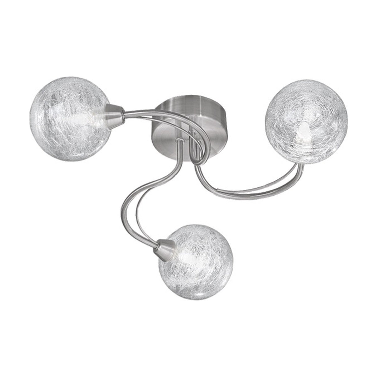 Gyro 3 light ceiling light in satin nickel finish