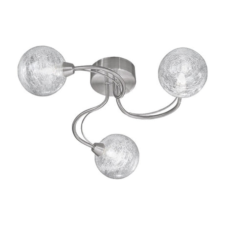 Gyro 3 light ceiling light in satin nickel finish