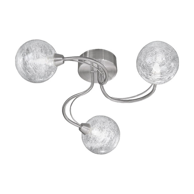 Gyro 3 light ceiling light in satin nickel finish