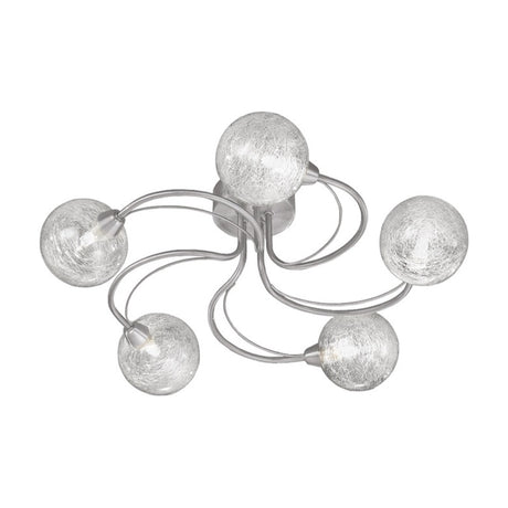 Gyro 5 light ceiling light in satin nickel finish