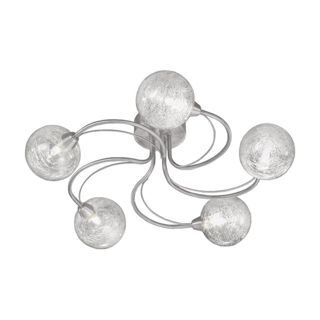 Gyro 5 light ceiling light in satin nickel finish