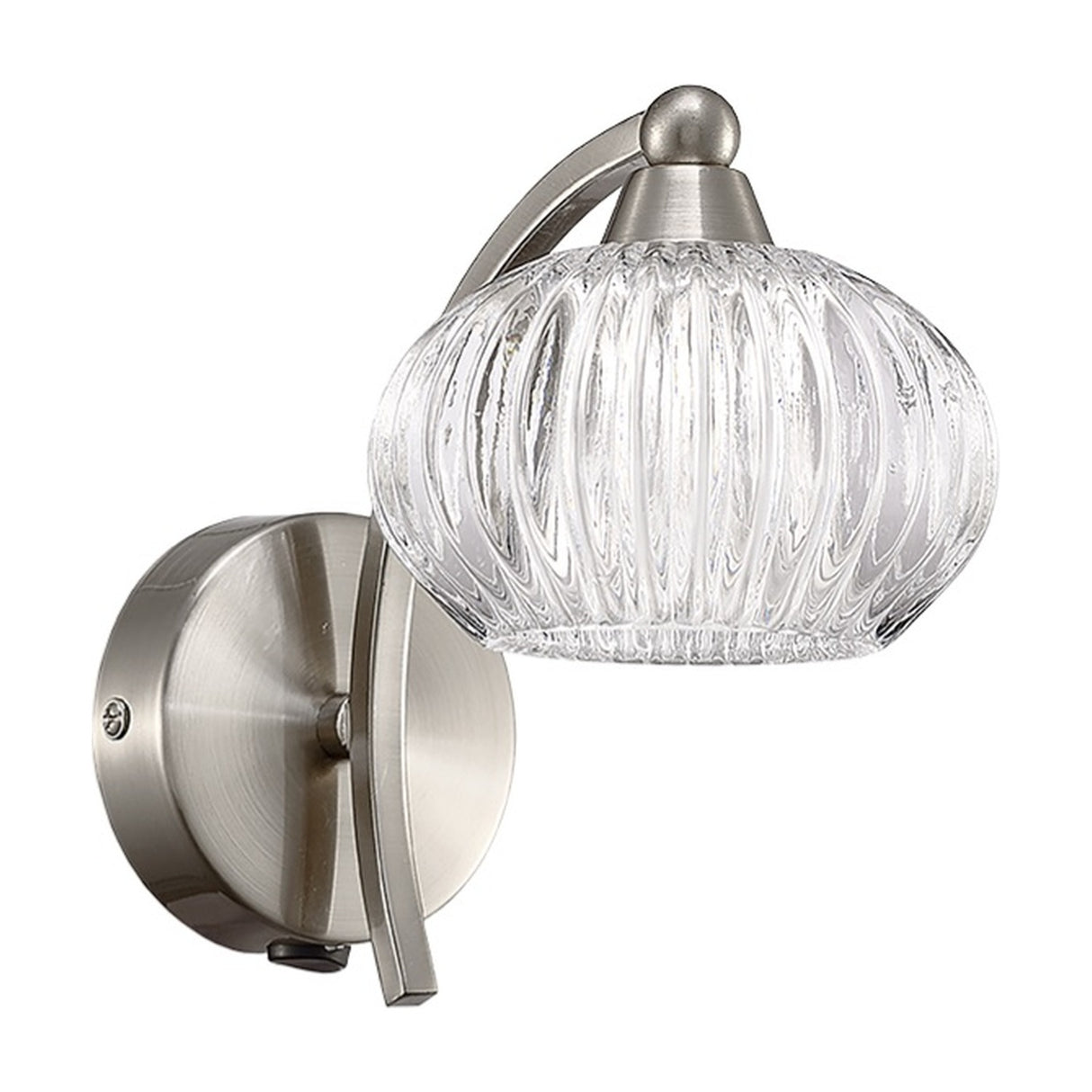 Ripple wall light in satin nickel finish