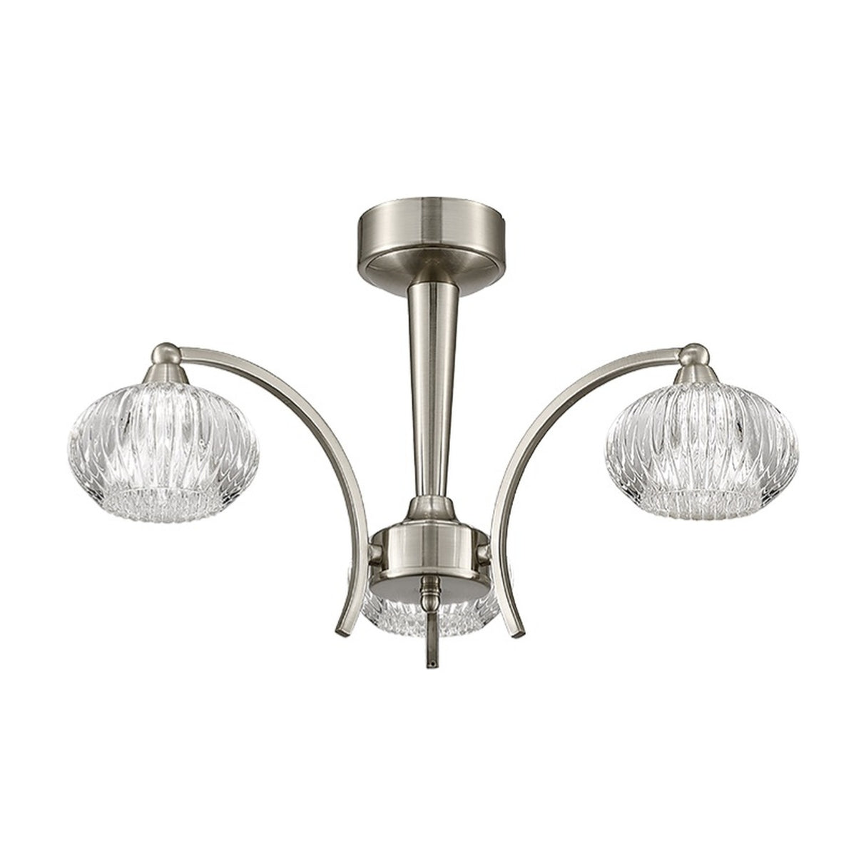 Ripple 3 light ceiling light in satin nickel finish