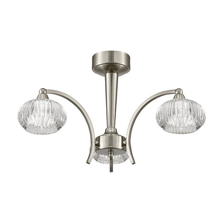 Ripple 3 light ceiling light in satin nickel finish