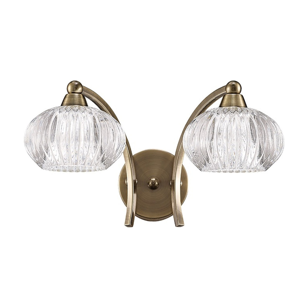 Ripple 2 light wall light in bronze finish