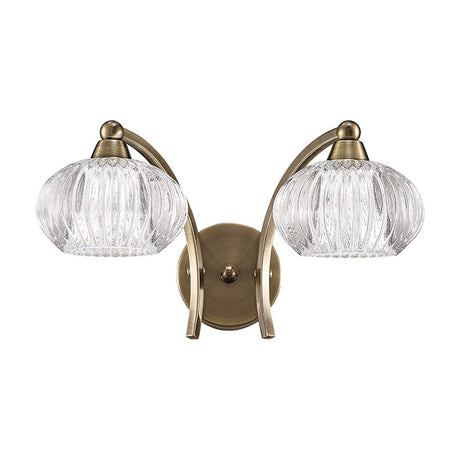 Ripple 2 light wall light in bronze finish