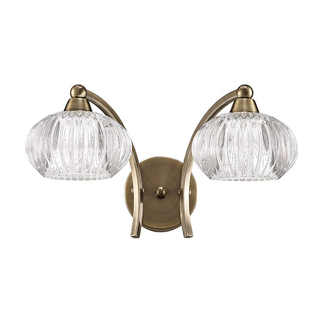 Ripple 2 light wall light in bronze finish