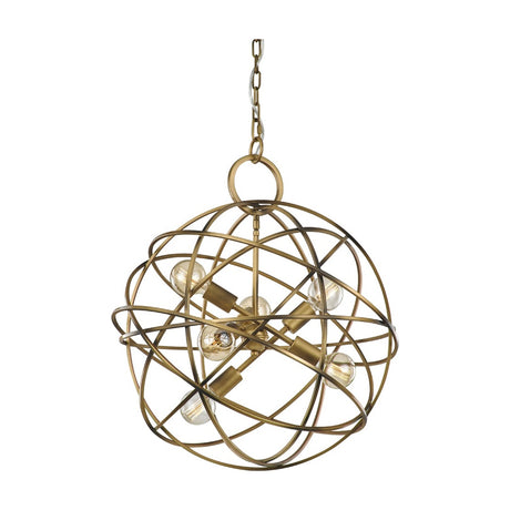 Orbit 6 light pendant light in gold finish