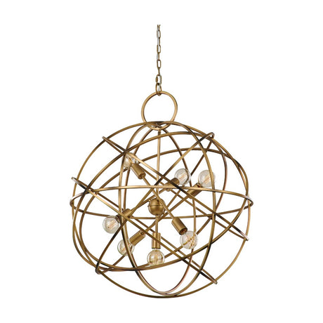 Orbit 7 light pendant light in gold finish