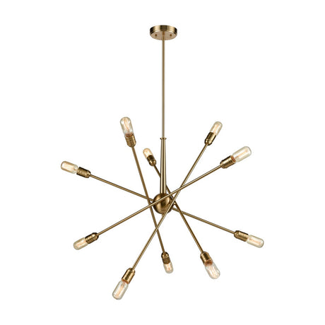 Centrix 10 light chandelier in gold finish