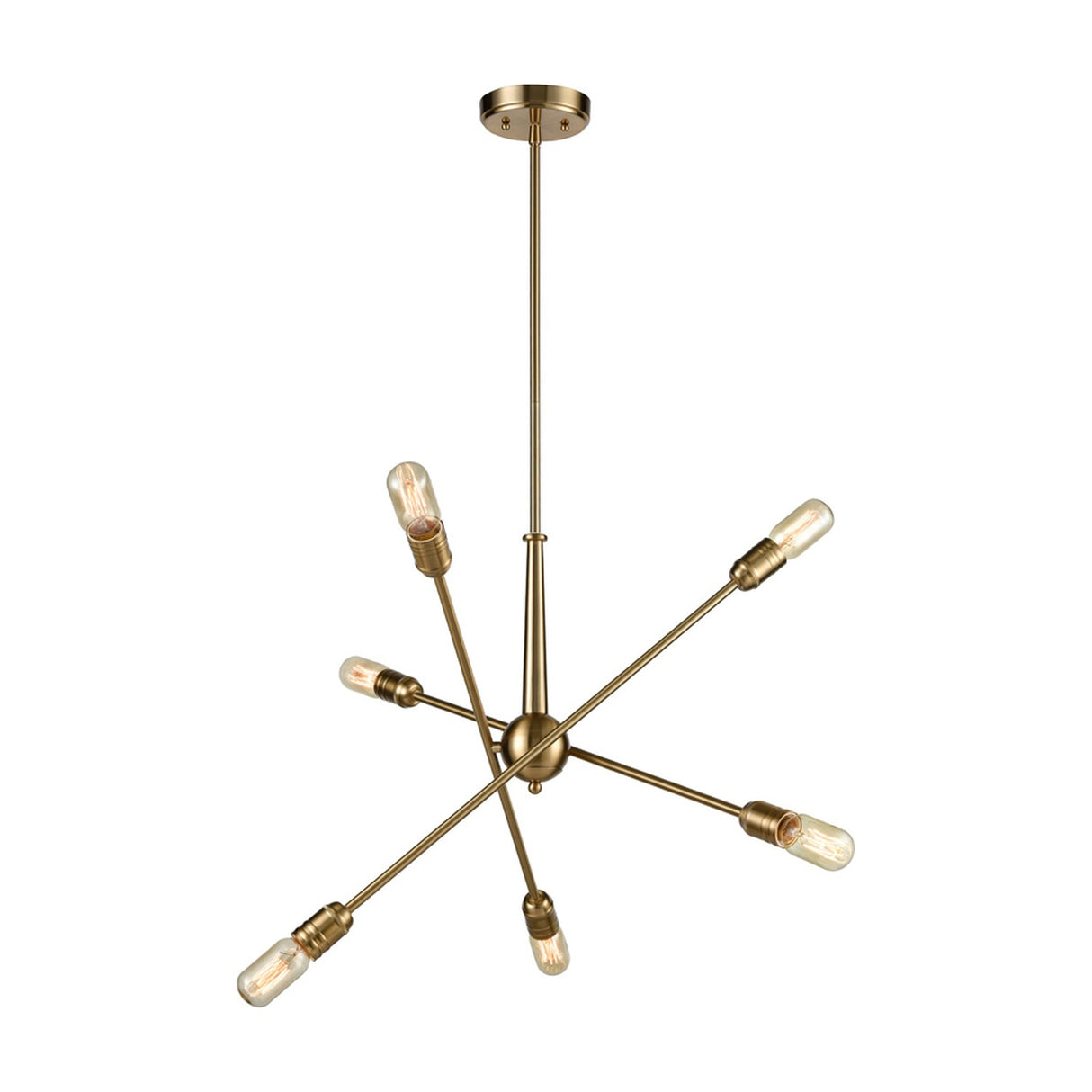 Centrix 6 light chandelier in gold finish