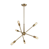Centrix 6 light chandelier in gold finish