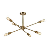 Centrix 6 light chandelier in gold finish, alternative view