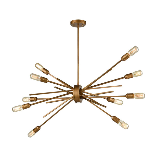 Idaho 10 light chandelier in gold finish