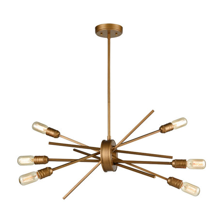 Idaho 6 light chandelier in gold finish