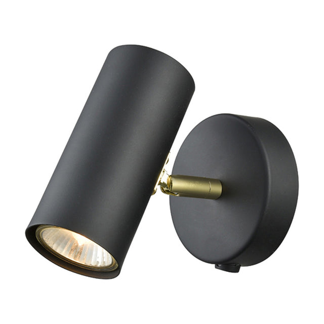 Aspect wall light in black and gold finish