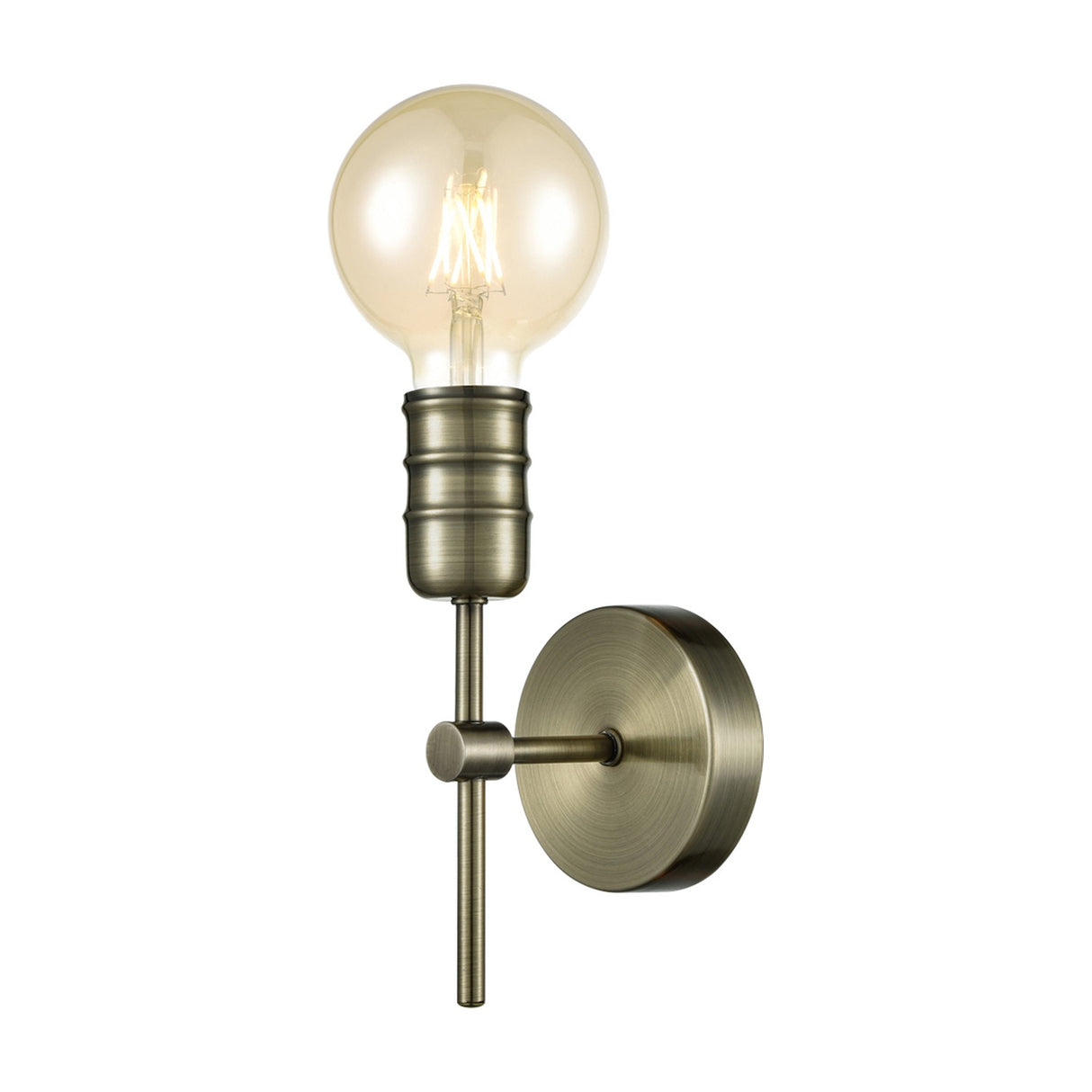 Impact wall light in antique brass finish