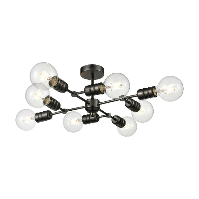 Impact 8 light ceiling light in gunmetal finish