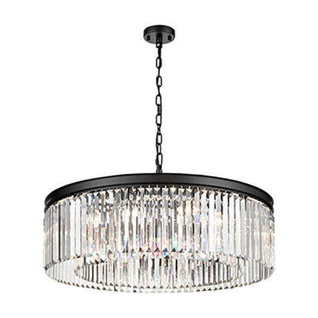 Perdita 10 light chandelier in black finish, alternative view