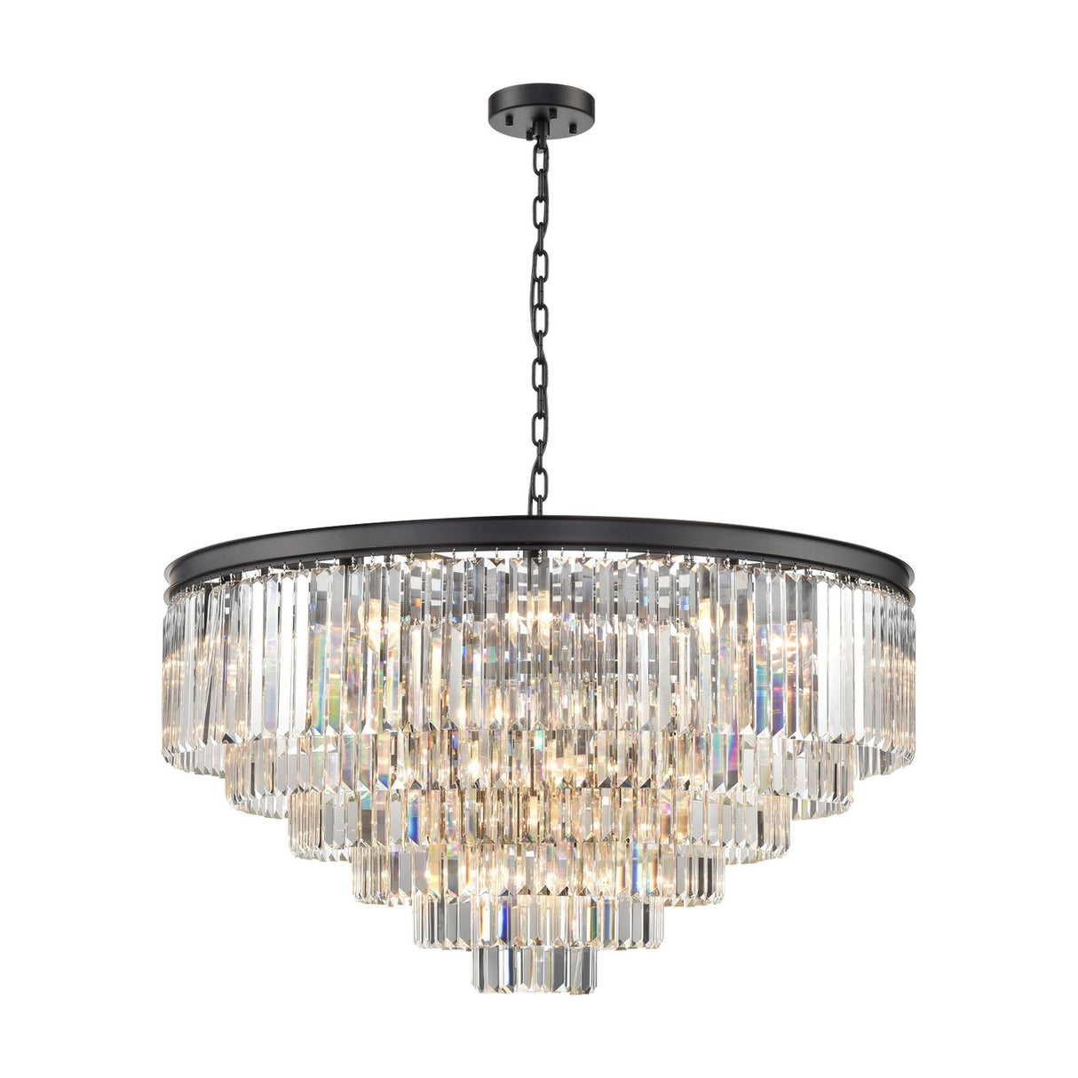 Perdita 30 light chandelier in black finish
