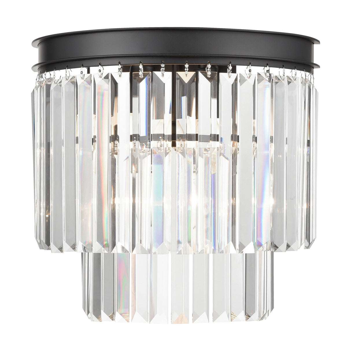 Perdita 3 light wall light in black finish