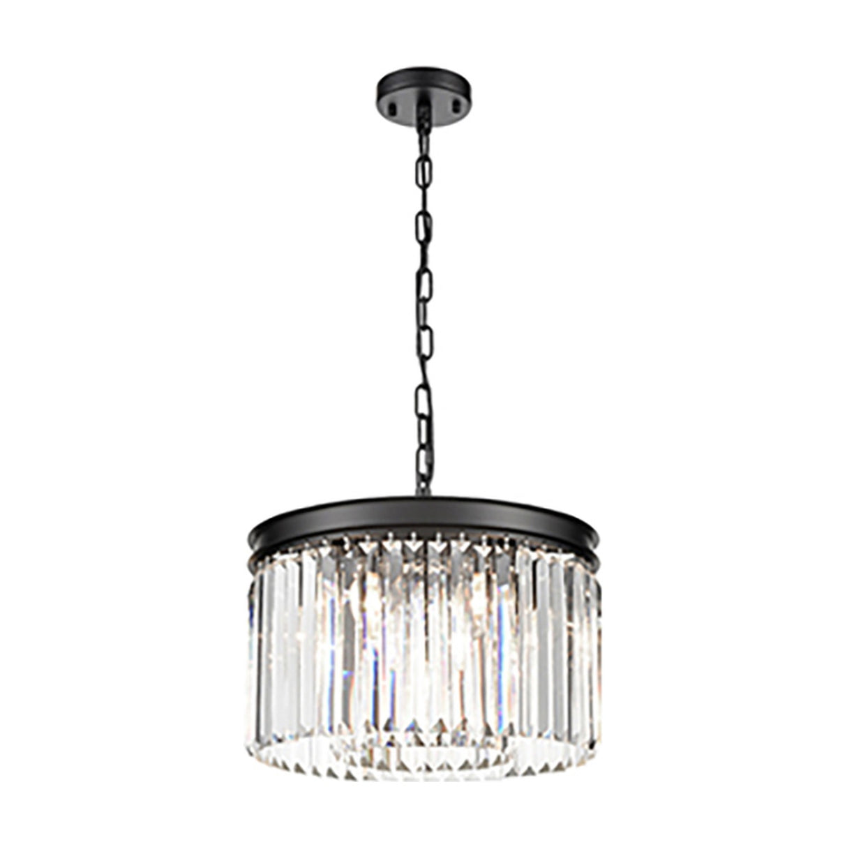 Perdita 5 light chandelier in black finish, alternative view