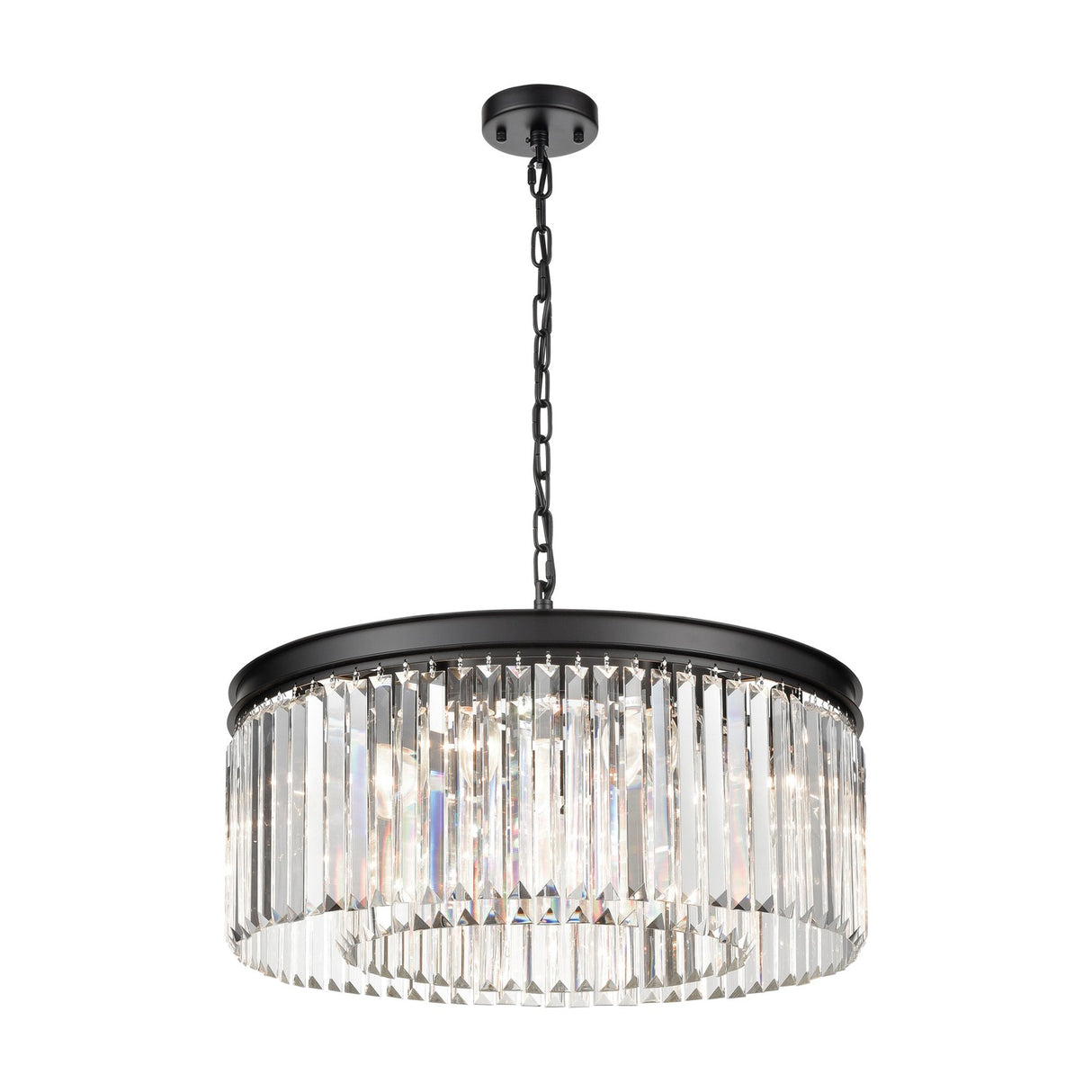 Perdita 8 light chandelier in black finish