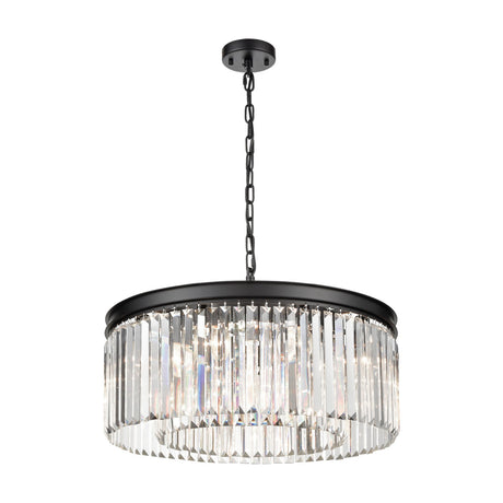 Perdita 8 light chandelier in black finish