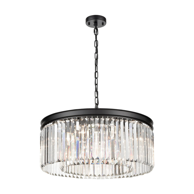 Perdita 8 light chandelier in black finish