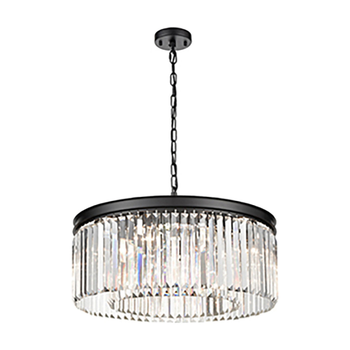 Perdita 8 light chandelier in black finish, alternative view
