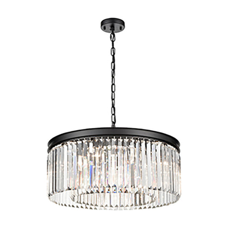 Perdita 8 light chandelier in black finish, alternative view