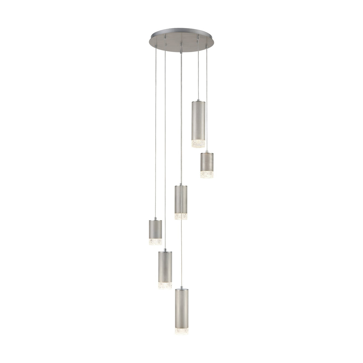 Cordelia 6 light pendant light in satin nickel finish