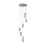 Cordelia 6 light pendant light in satin nickel finish, alternative view