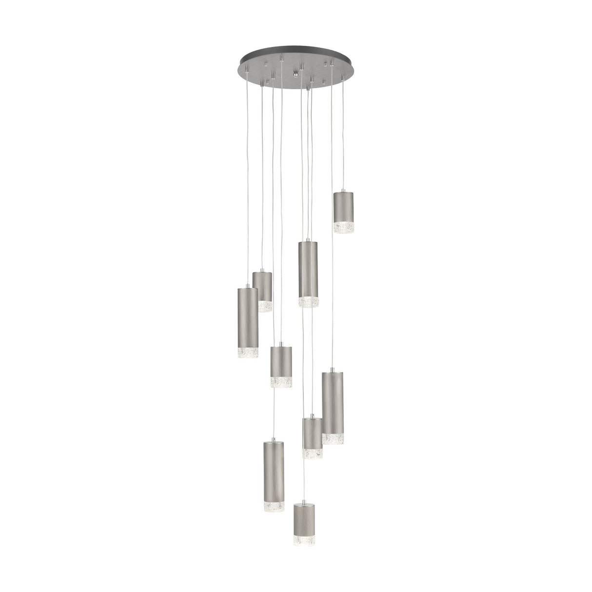 Cordelia 9 light chandelier in satin nickel finish