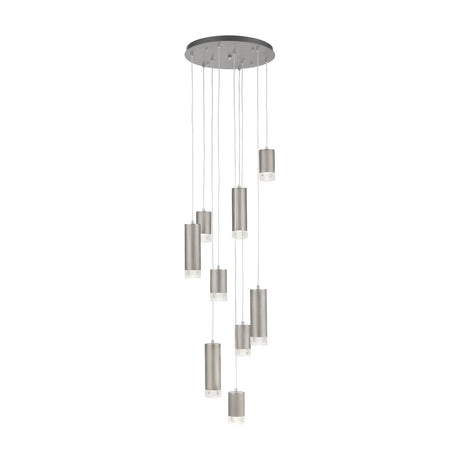 Cordelia 9 light chandelier in satin nickel finish