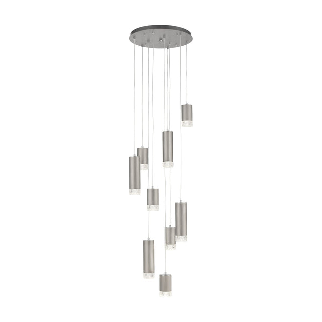 Cordelia 9 light chandelier in satin nickel finish