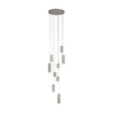 Cordelia 9 light chandelier in satin nickel finish, alternative view