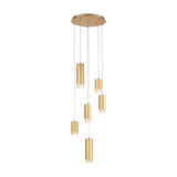 Cordelia 6 light pendant light in gold finish