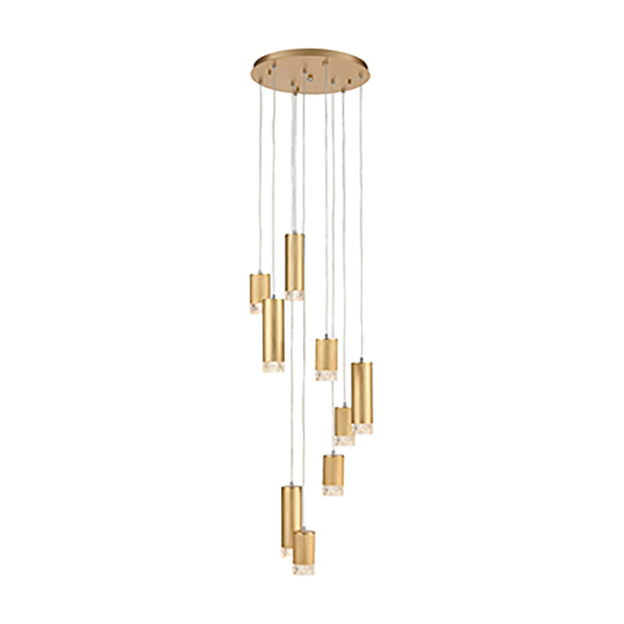 Cordelia 9 light chandelier in gold finish, alternative view