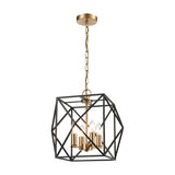 Anglit 4 light ceiling light in black and gold finish