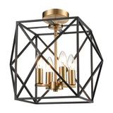 Anglit 4 light ceiling light in black and gold finish, alternative view