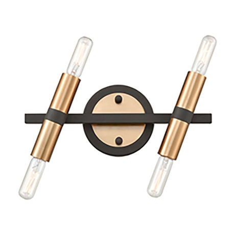 Anglit 4 light wall light in black and gold finish