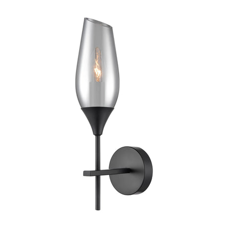 Taper wall light in black finish