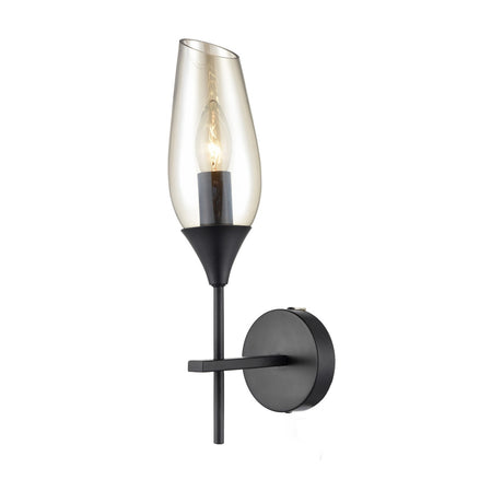 Taper wall light in black finish