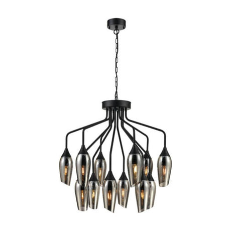 Taper 12 light chandelier in black finish
