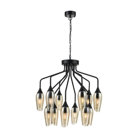 Taper 12 light chandelier in black finish