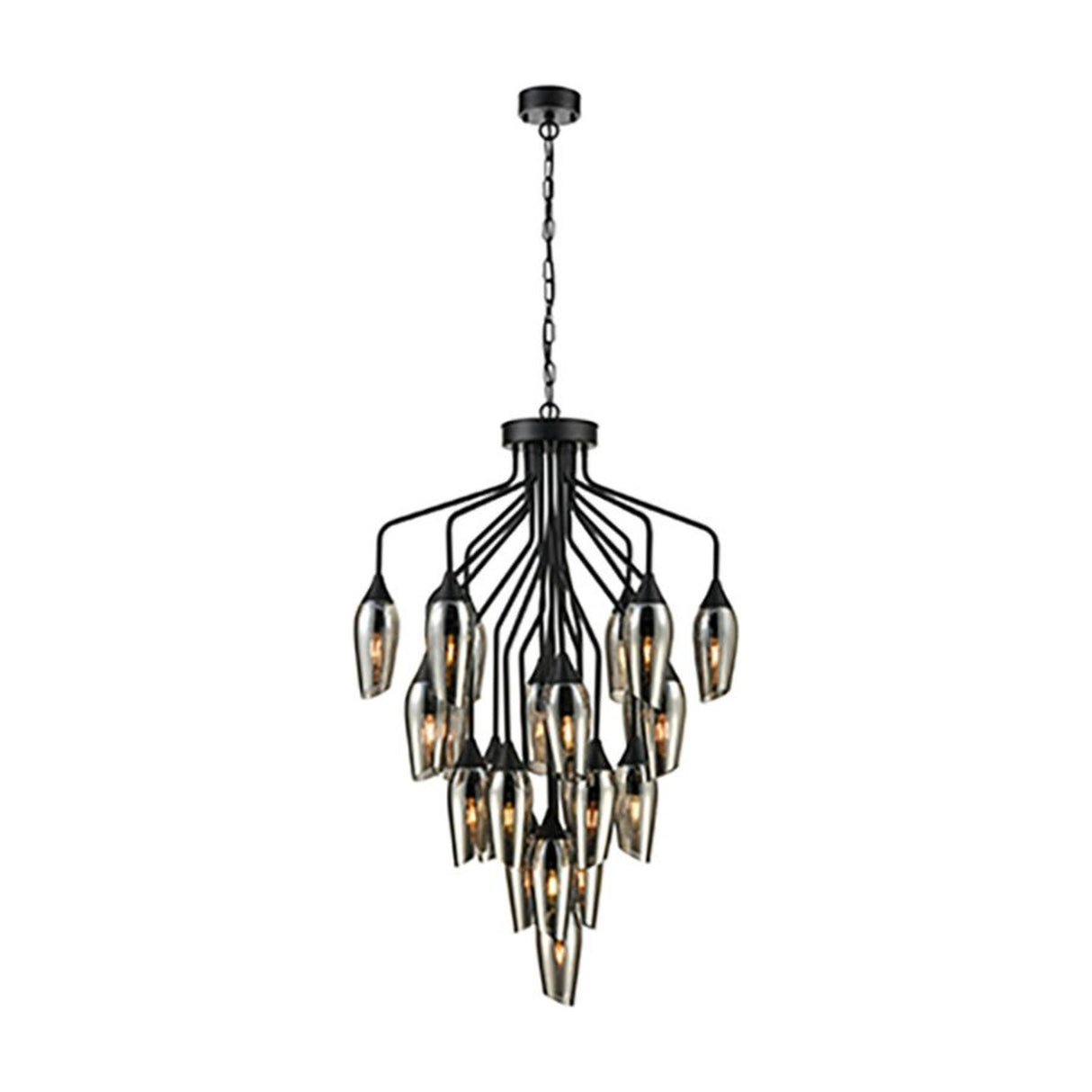 Taper 22 light chandelier in black finish
