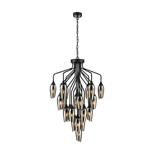 Taper 22 light chandelier in black finish