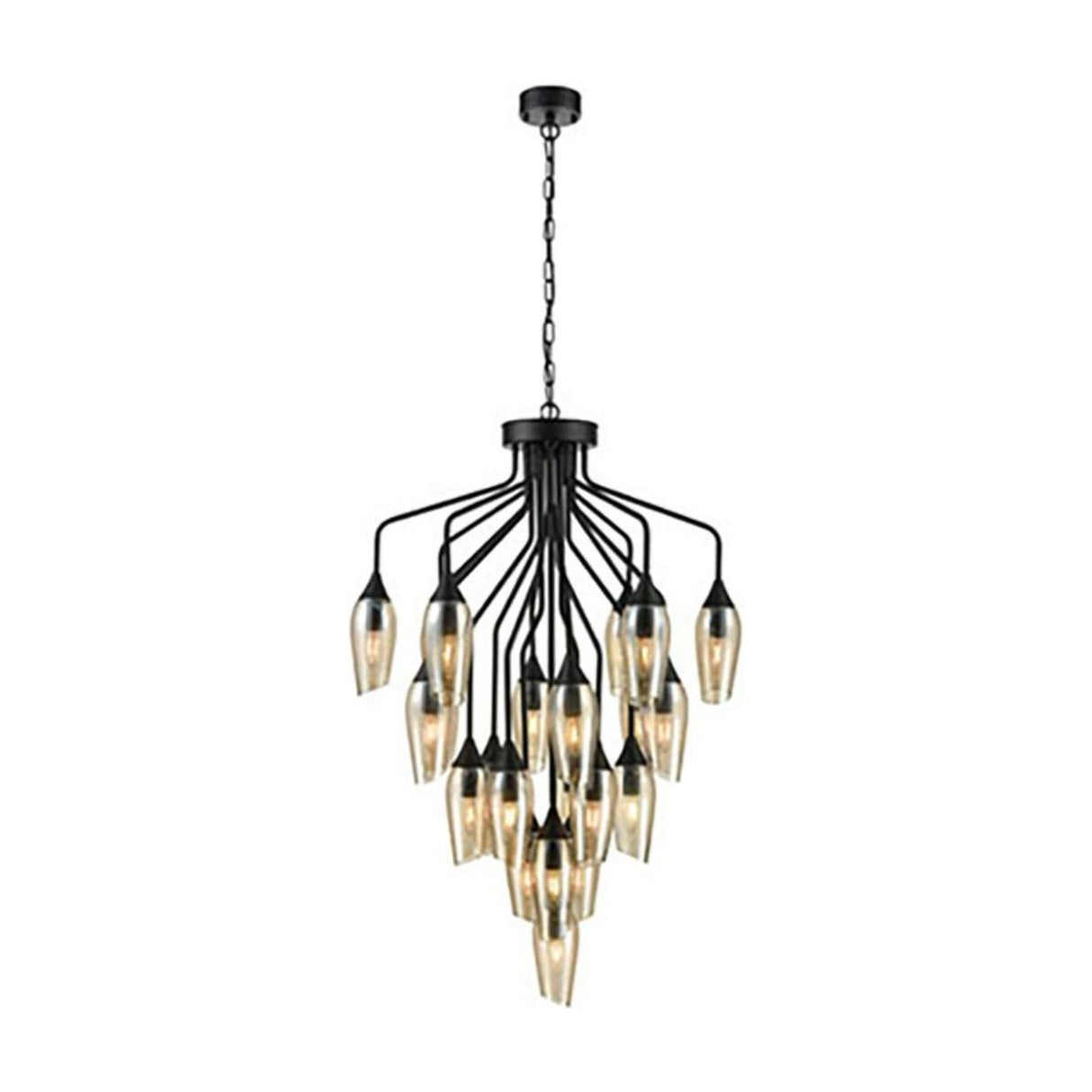 Taper 22 light chandelier in black finish